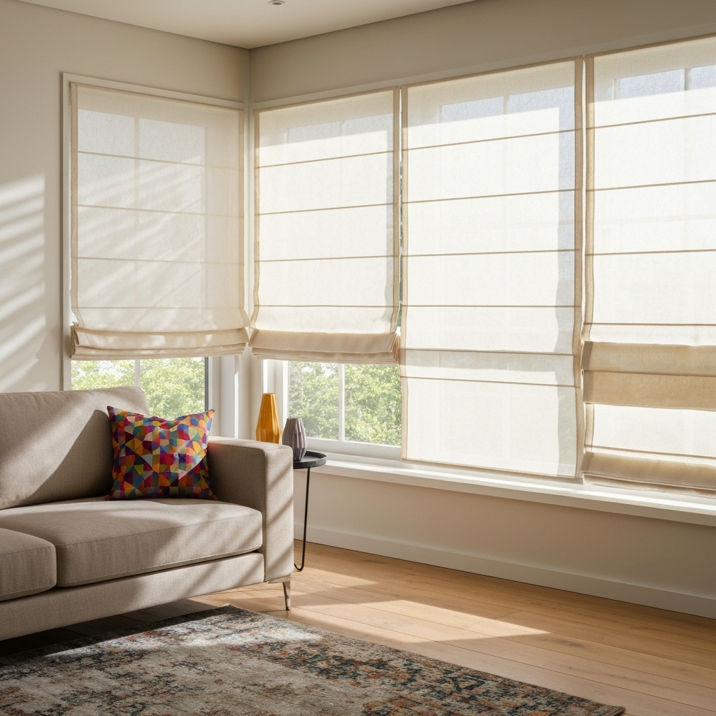 Satisfied customer with new curtains